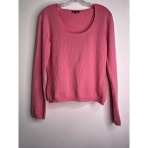 Cash Ca England Cashmere Sweater Large Bright Pink Long Sleeves